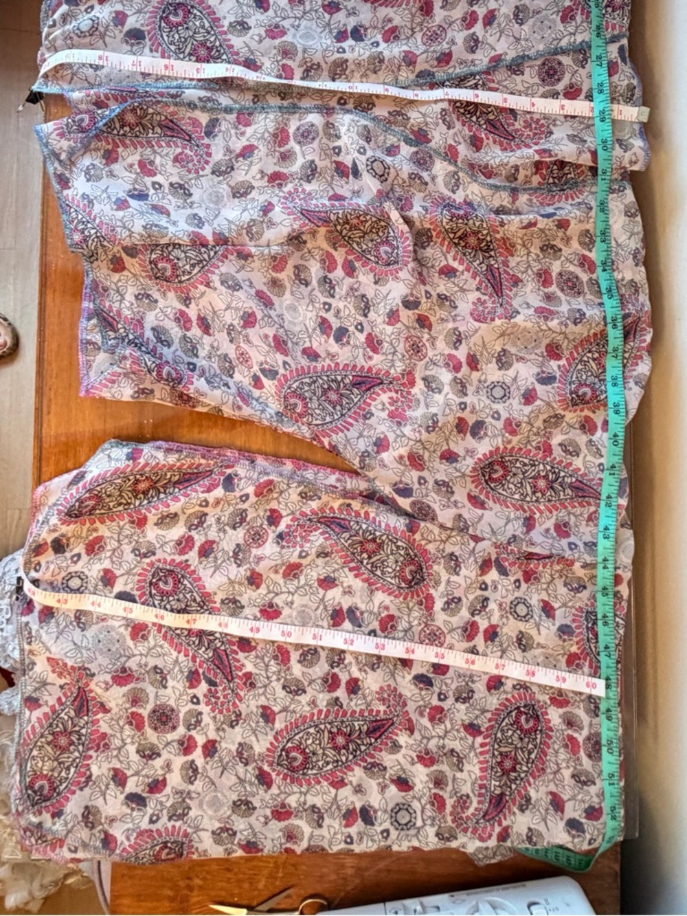 Tootsie’s Handmade Floral Paisley Kimono Style Blouse in Reds Pink and Cream - Picture 7 of 9